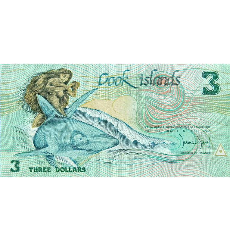 Cook Islands 3 Dollars 1987 ND Pick 3a